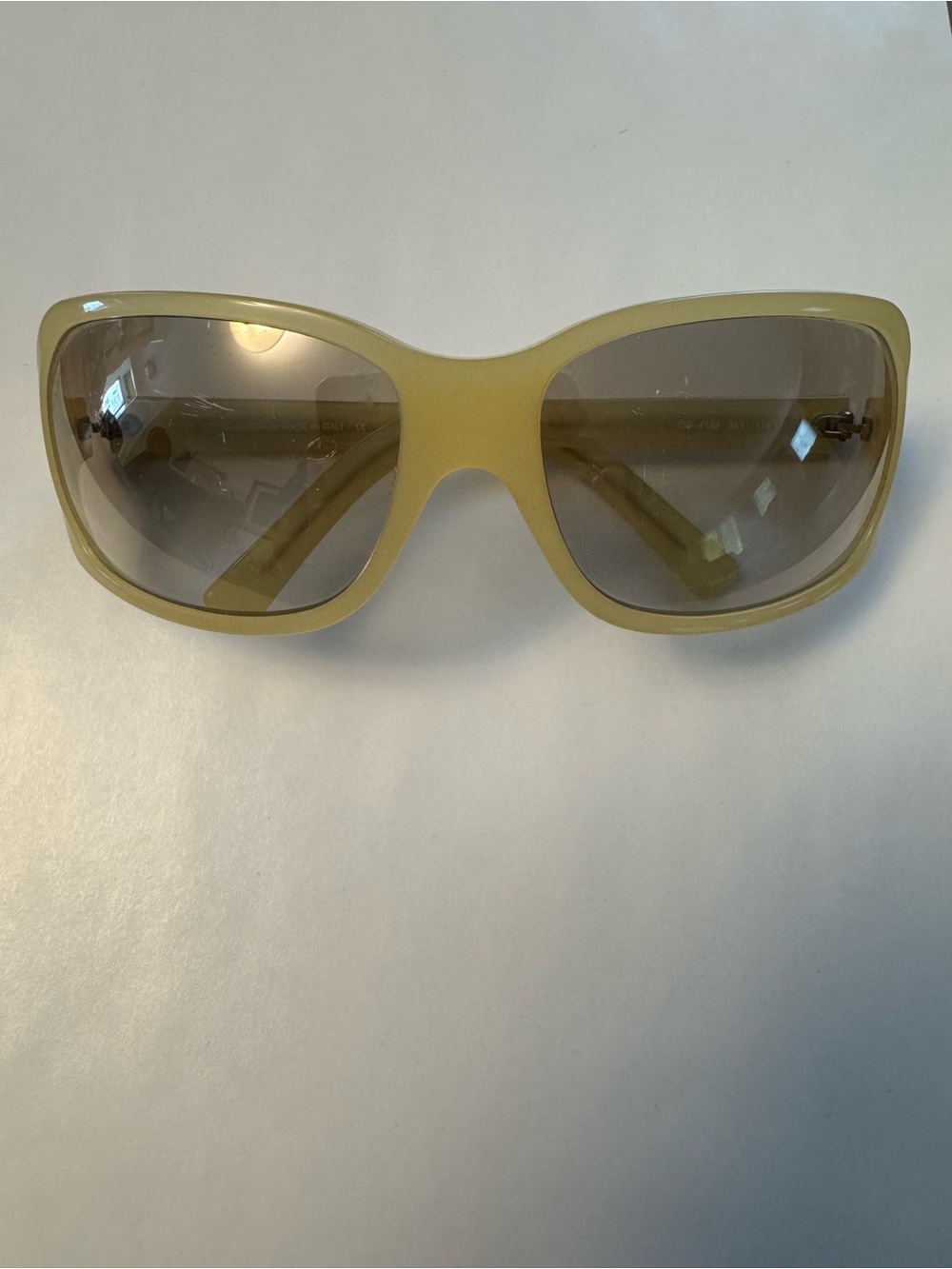 Dolce & Gabbana Pale Yellow Oversized Women's Sunglasses